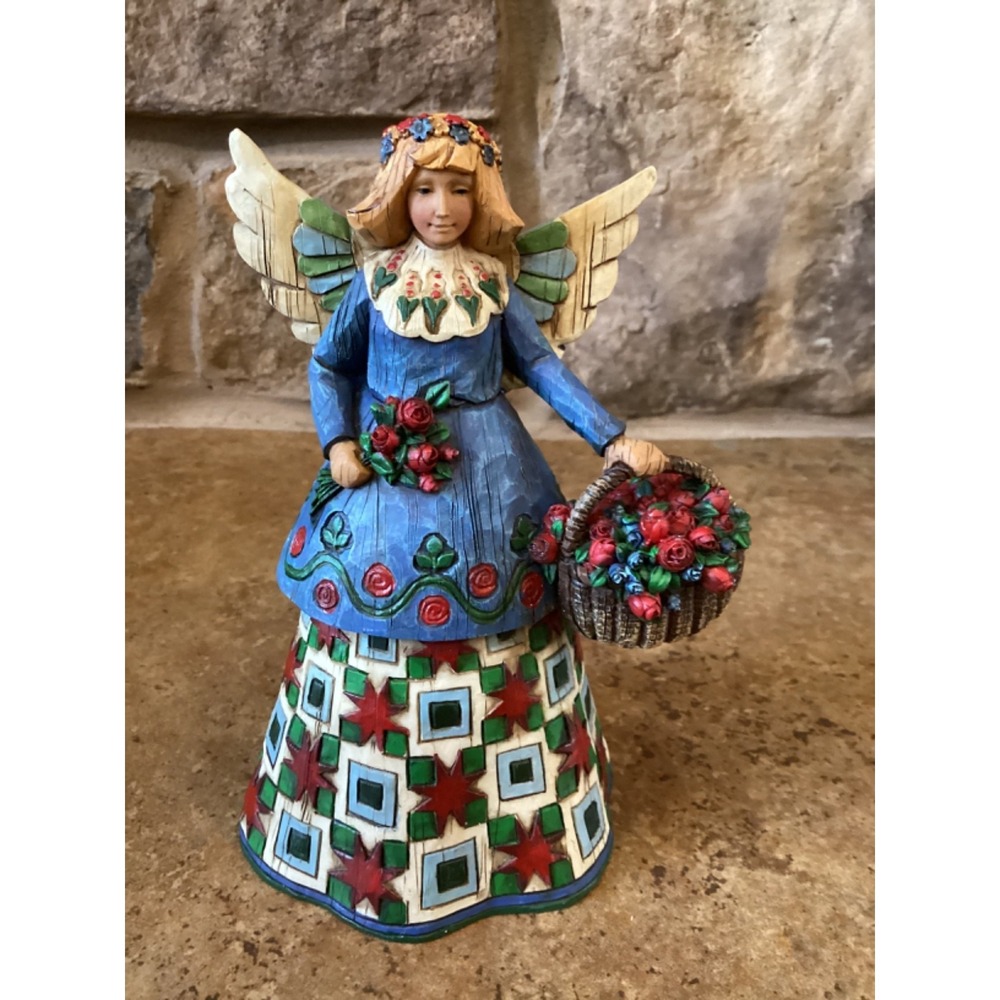 Heartwood Creek Jim Shore Angel With Flowers Basket Roses Figurine 105169